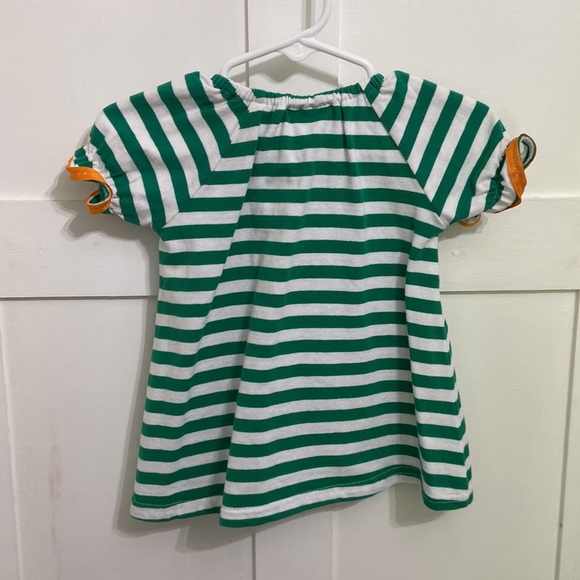 Classic Whimsy Fall Infant Girl Green Striped Pumpkin Dress Size 3 months - Picture 4 of 7